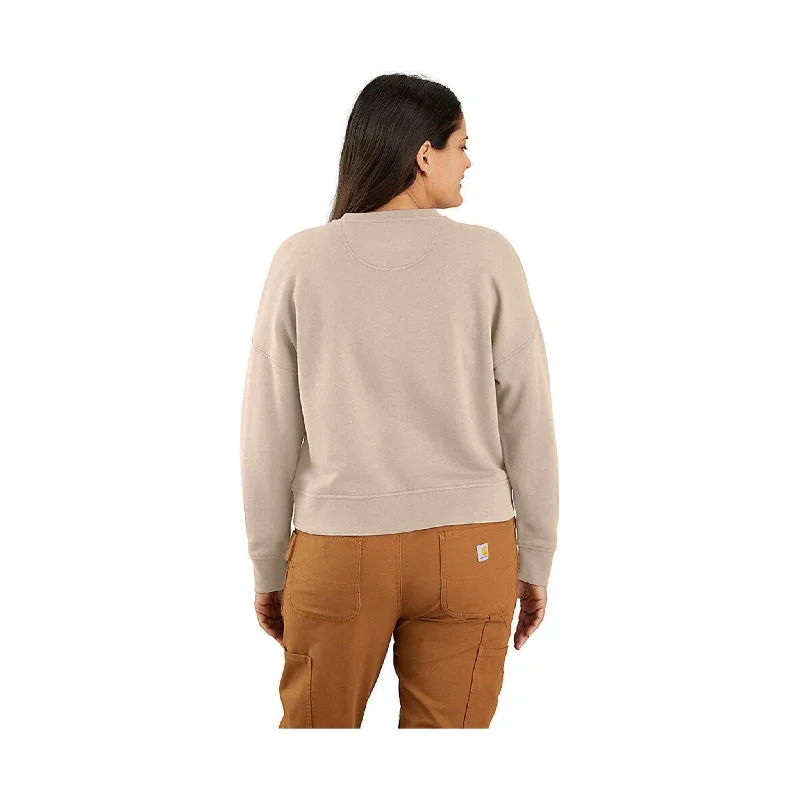 Carhartt Women's Tencel Fiber Series Loose Fit French Terry Henley Sweatshirt - Stone Ash