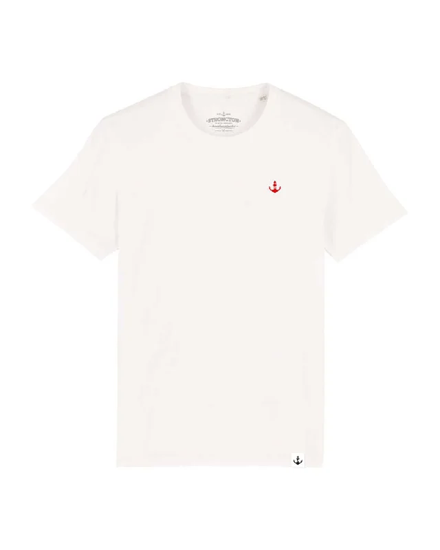 Logo Stitch T-Shirt - Off White/Red