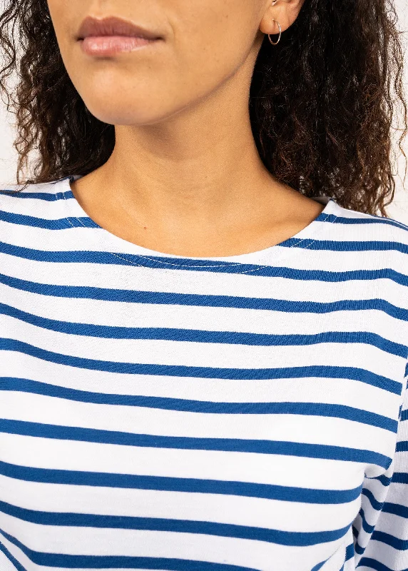 Minquiers unisex striped sailor shirt - regular fit, in light cotton (NEIGE/GITANE)