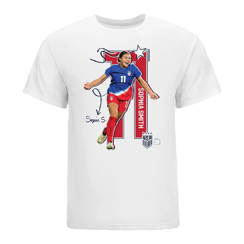 Unisex USWNT Sophia Smith White Tee