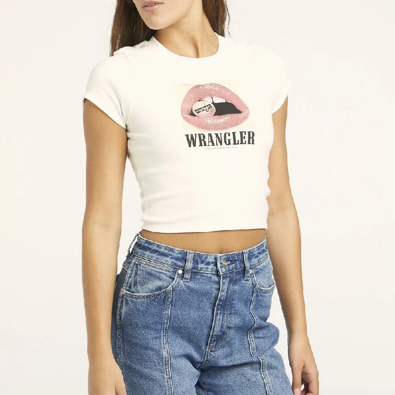 WRANGLER Womens Baby Rib Tee Lip Service