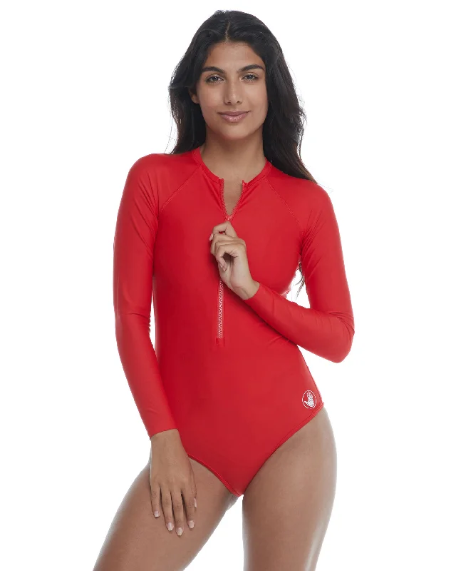 Smoothies Channel Cross-Over Long Sleeve Swimsuit - True