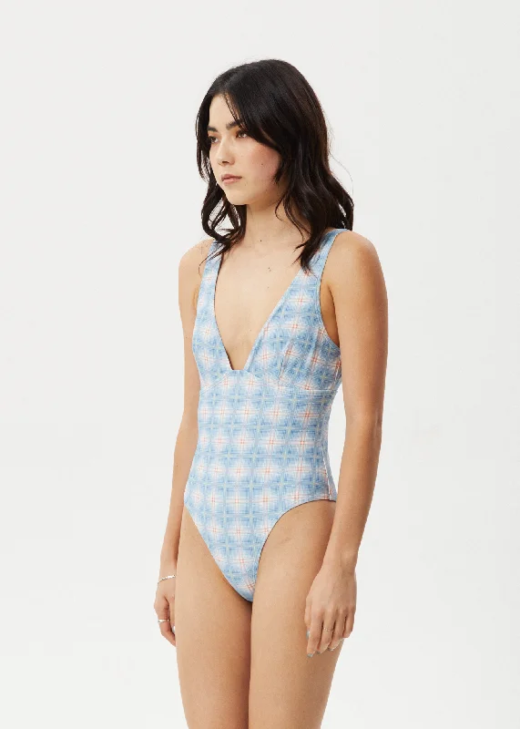 AFENDS Womens Position - Check One Piece - Lake Check