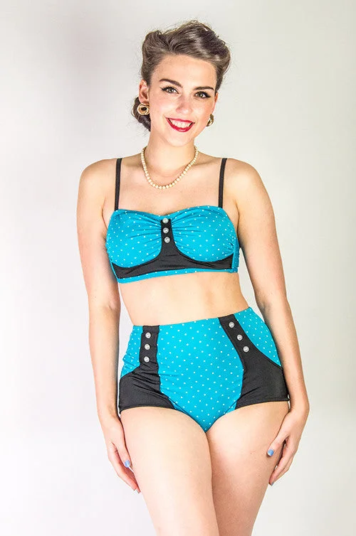 Marilyn Swimsuit Aqua Blue Black