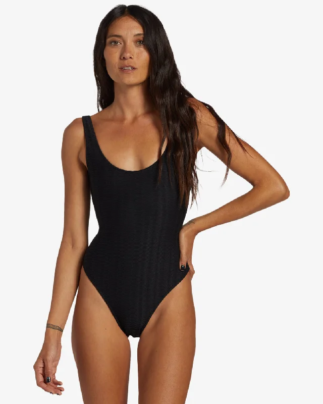 Coral Gardeners Wave Trip One-Piece Swimsuit - Black Pebble