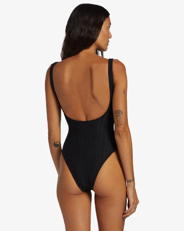 Coral Gardeners Wave Trip One-Piece Swimsuit - Black Pebble