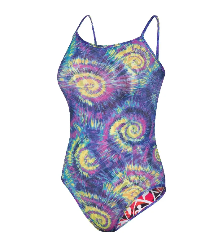 Women's Endurance+ Hippy Explosion Flip Reversible One Piece Swimwear - Navy & Chroma Blue