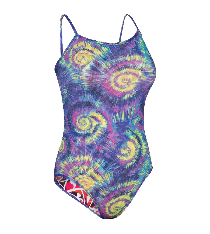 Women's Endurance+ Hippy Explosion Flip Reversible One Piece Swimwear - Navy & Chroma Blue