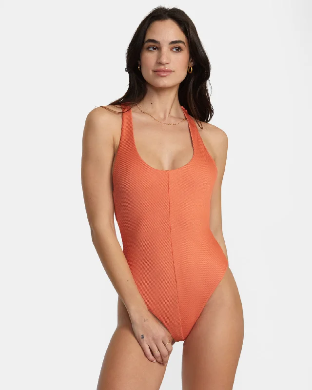 Racerback One-Piece Swimsuit - Peach