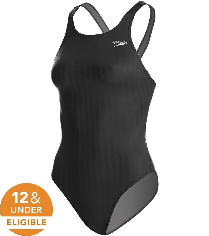 Speedo Women's Aquablade Recordbreaker Tech Suit Swimsuit  Black