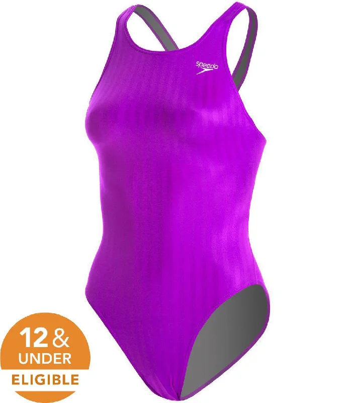 Speedo Women's Aquablade Recordbreaker Tech Suit Swimsuit  Electric Purple