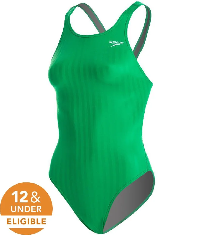 Speedo Women's Aquablade Recordbreaker Tech Suit Swimsuit  True Green