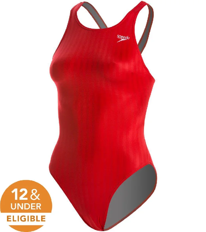 Speedo Women's Aquablade Recordbreaker Tech Suit Swimsuit  US Red