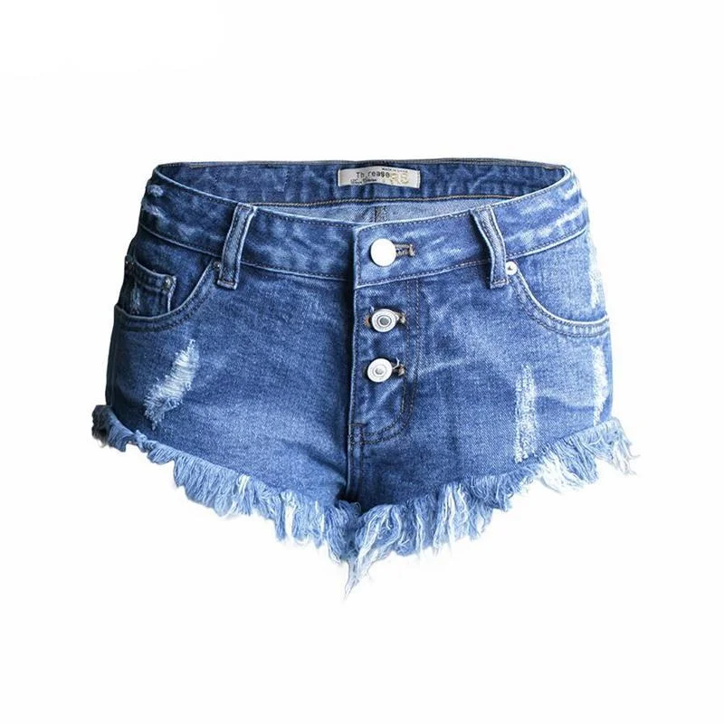 Blue Ripped Denim Shorts