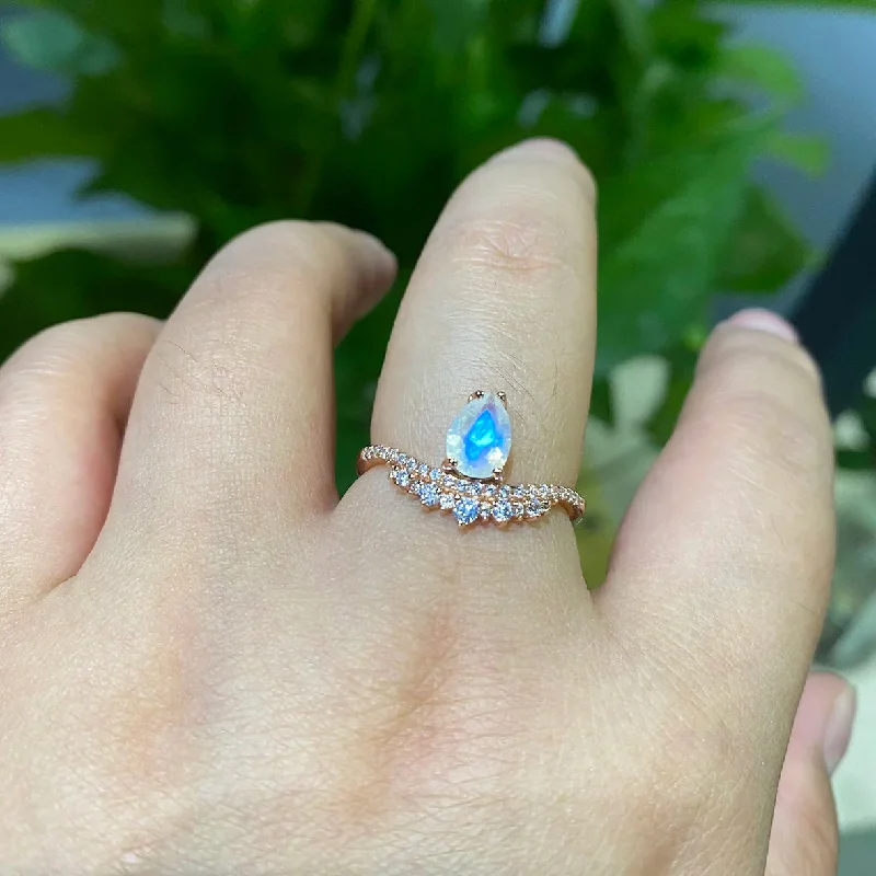 925 Sterling Silver Moonstone Ring