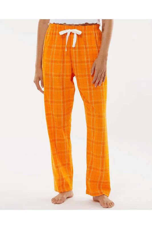 Boxercraft Womens Haley Flannel Pants w/ Pockets - Orange Field Day Plaid - NEW