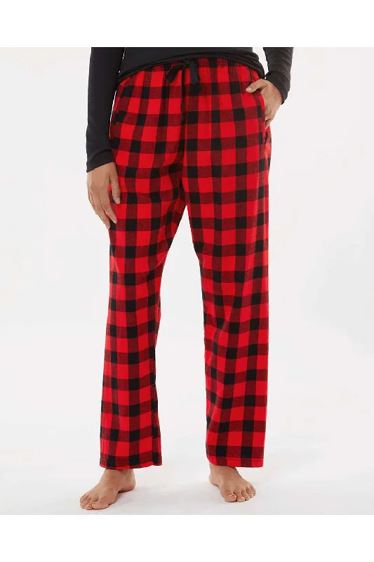 Boxercraft Womens Haley Flannel Pants w/ Pockets - Red/Black Buffalo - NEW