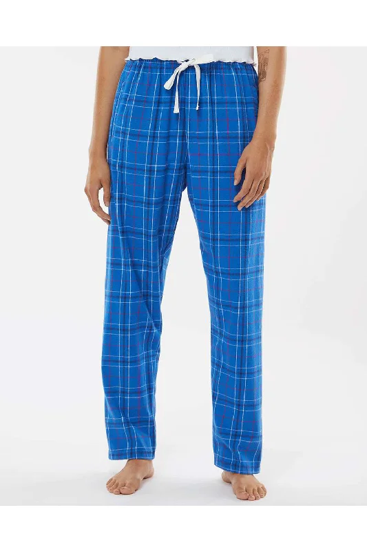 Boxercraft Womens Haley Flannel Pants w/ Pockets - Royal Blue Field Day Plaid - NEW