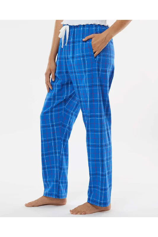 Boxercraft Womens Haley Flannel Pants w/ Pockets - Royal Blue Field Day Plaid - NEW