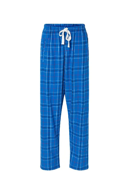 Boxercraft Womens Haley Flannel Pants w/ Pockets - Royal Blue Field Day Plaid - NEW