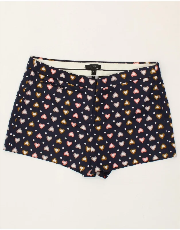 J. CREW Womens Hot Pants US 10 Large W32  Navy Blue Cotton Heart