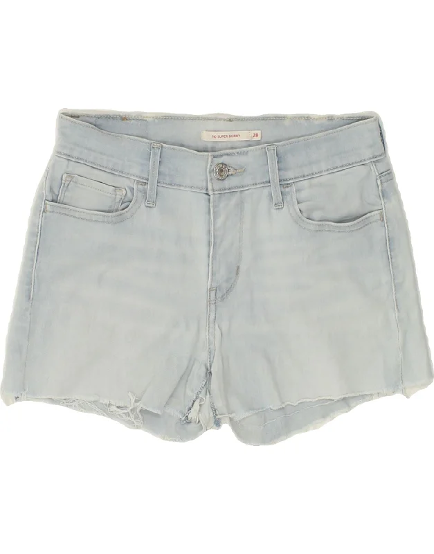 LEVI'S Womens 710 Skinny Denim Shorts W28 Medium Blue