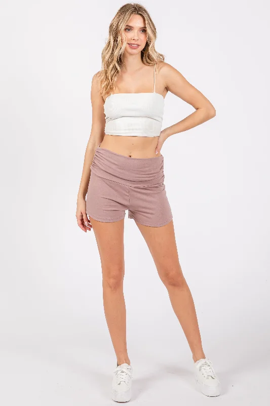 Pink Ruched Side Lounge Shorts