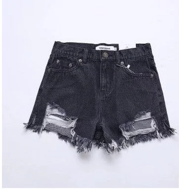 Ripped Denim Shorts