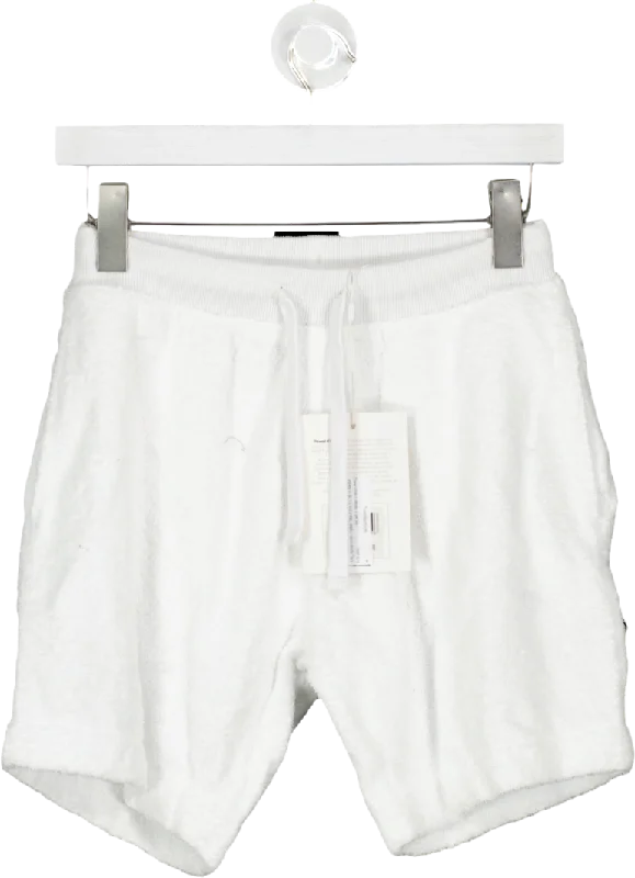 Towel Club White Towelling Shorts UK XS