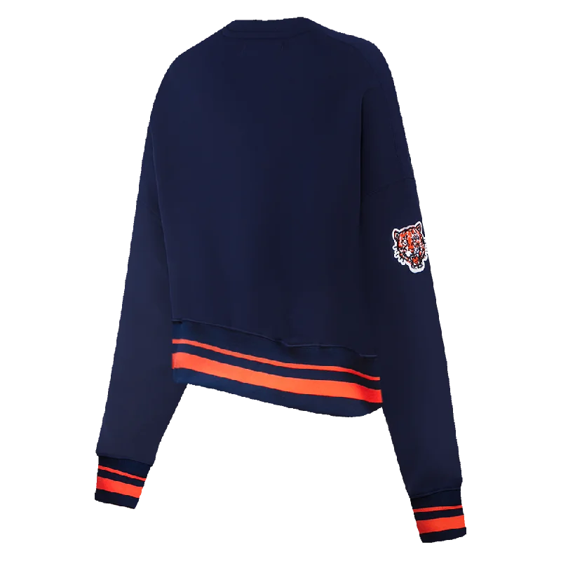 MLB DETROIT TIGERS RETRO CLASSIC WOMEN'S RIB CREWNECK (MIDNIGHT NAVY/ORANGE/ MIDNIGHT)