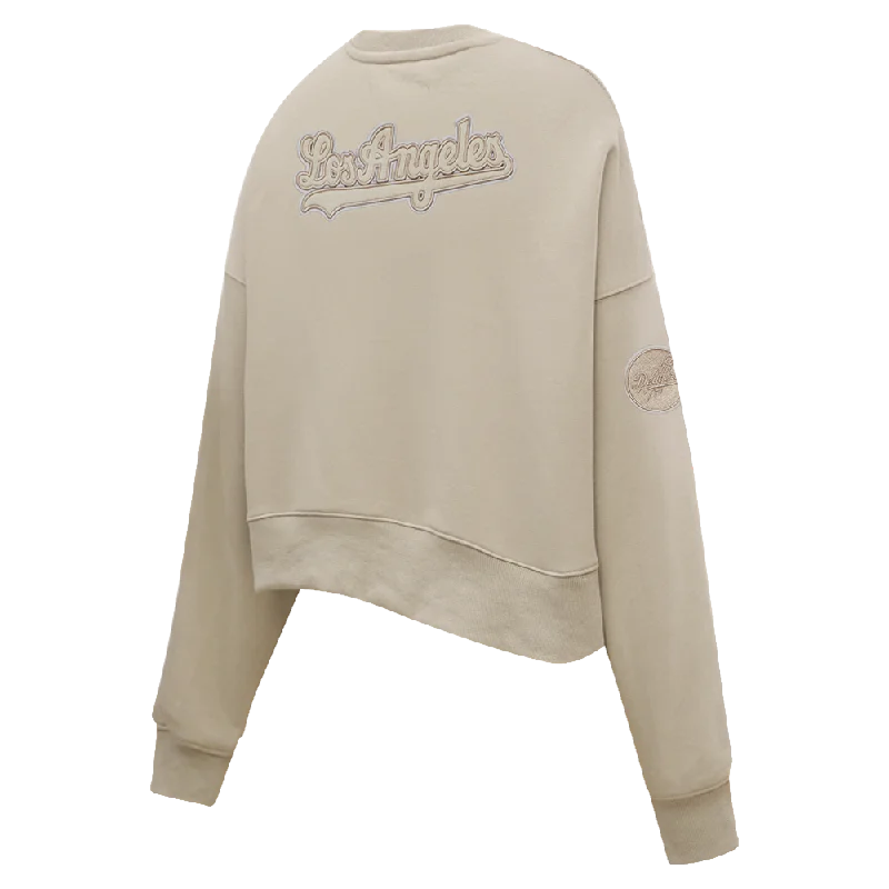 MLB LOS ANGELES DODGERS NEUTRAL WOMEN'S CREWNECK (TAUPE)