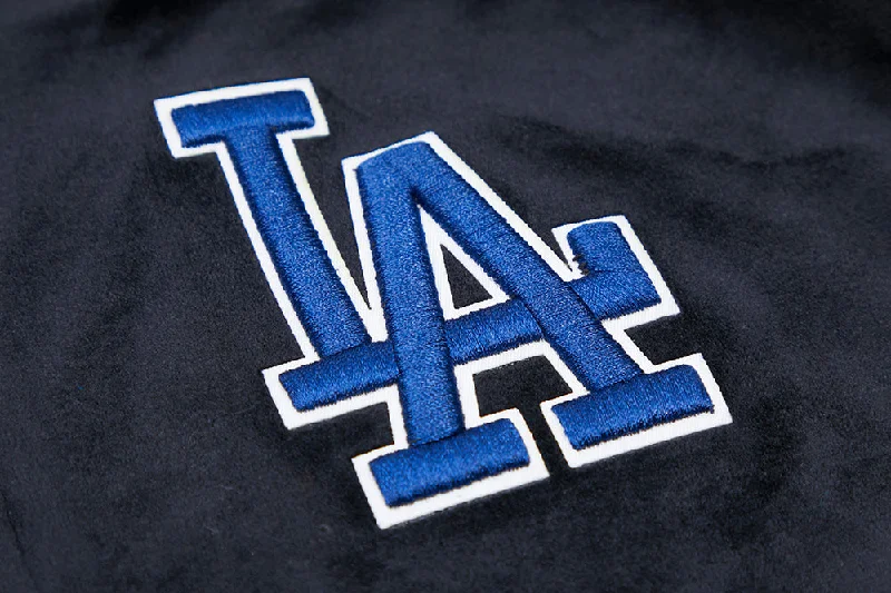 MLB LOS ANGELES DODGERS CLASSIC WOMEN'S VELOUR FZ PO HOODIE (BLACK)