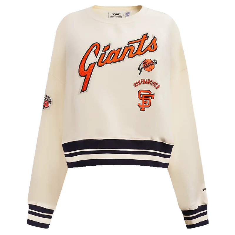 MLB SAN FRANCISCO GIANTS RETRO CLASSIC WOMEN'S CREWNECK (EGGSHELL/ BLACK)