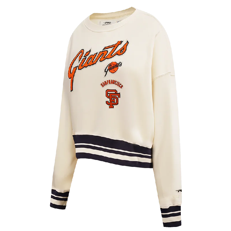 MLB SAN FRANCISCO GIANTS RETRO CLASSIC WOMEN'S CREWNECK (EGGSHELL/ BLACK)