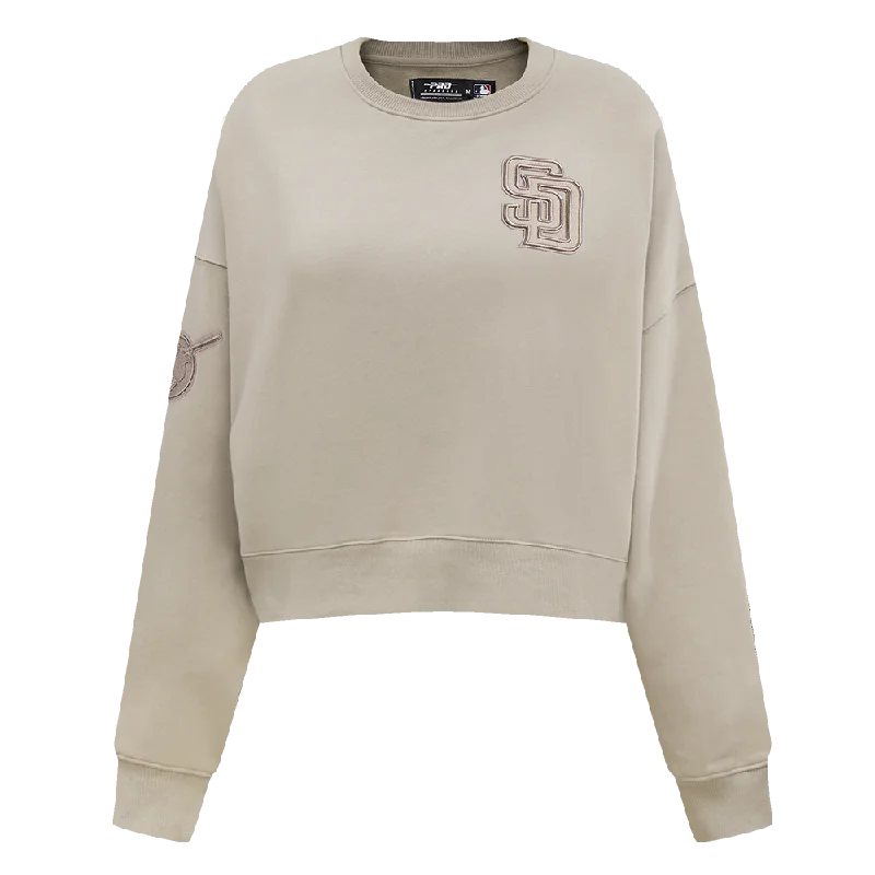 MLB SAN DIEGO PADRES NEUTRAL WOMEN'S CREWNECK (TAUPE)