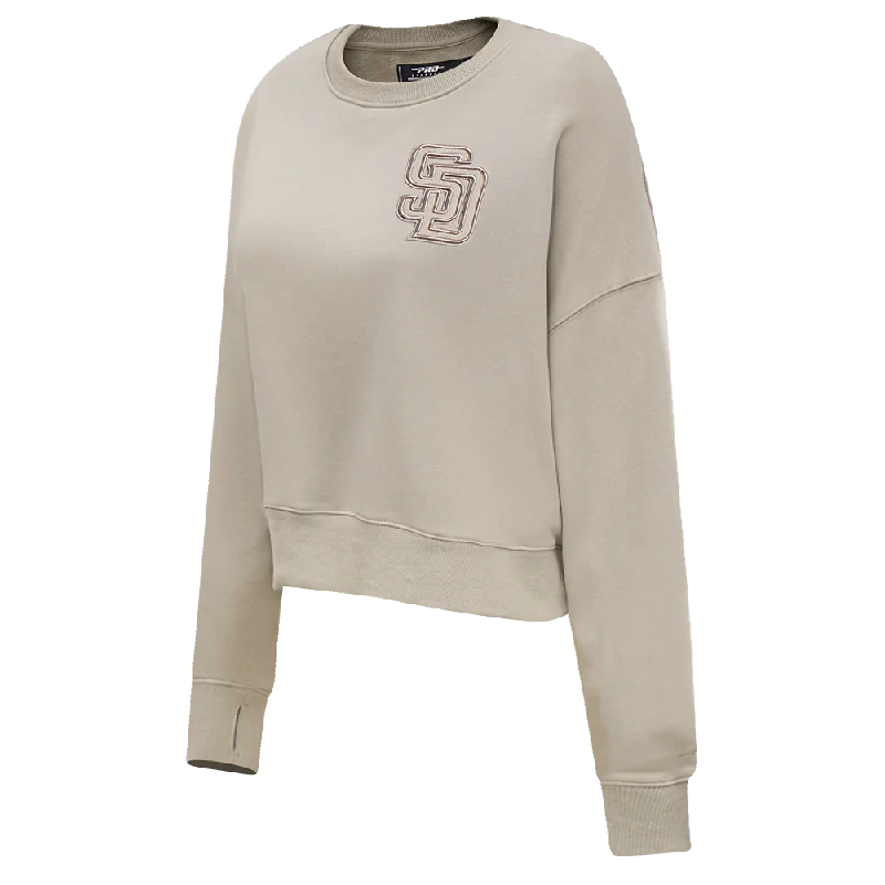 MLB SAN DIEGO PADRES NEUTRAL WOMEN'S CREWNECK (TAUPE)