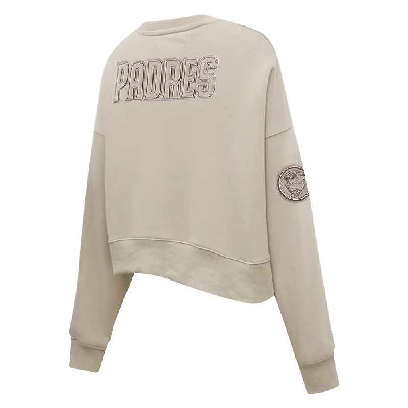 MLB SAN DIEGO PADRES NEUTRAL WOMEN'S CREWNECK (TAUPE)