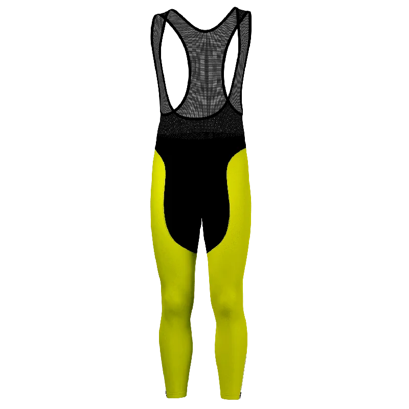 Men's Basic Colors Neon Gel Padded Cycling Bib-Tights