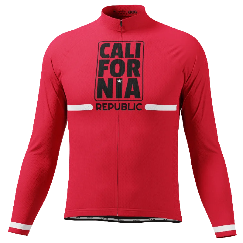 Men's California Republic Series 1 (Red) Long Sleeve Cycling Jersey