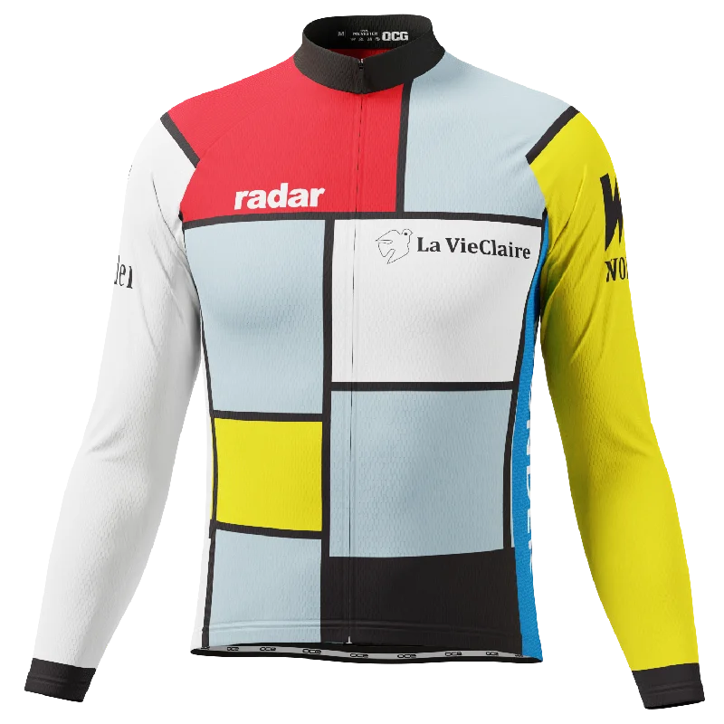 Men's Retro La Vie En Claire Long Sleeve Cycling Jersey