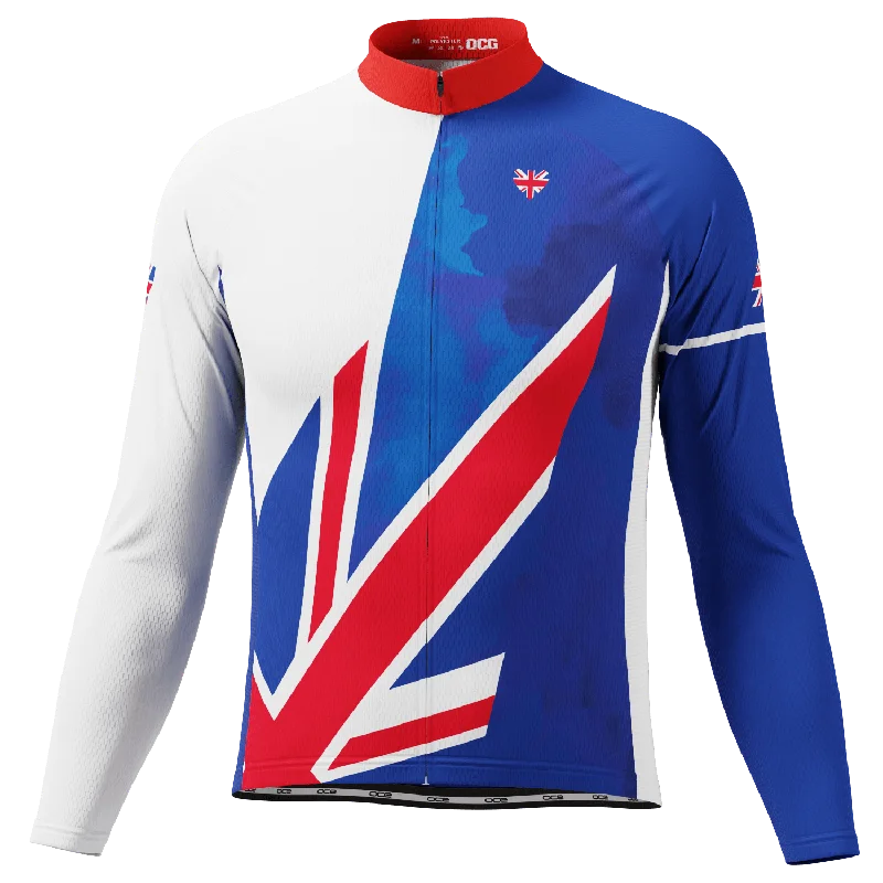 Men's UK Badge Union Jack National Flag Long Sleeve Cycling Jersey