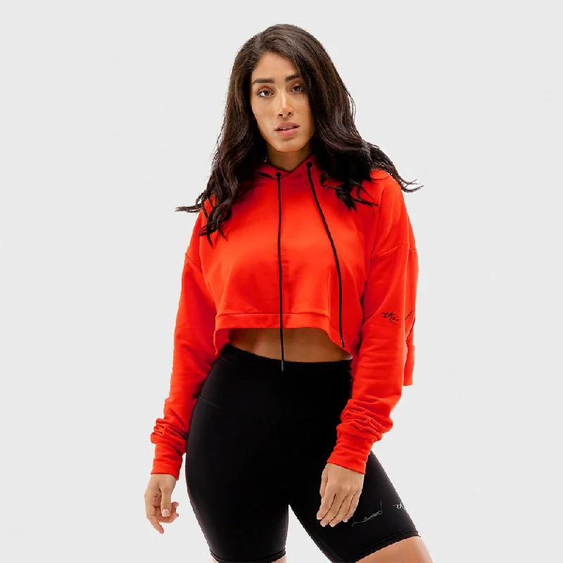 Vibe Crop Hoodie - Orange