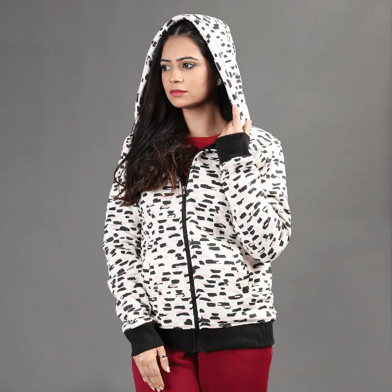 WOMEN'S AOP FUR LINED HOODIE