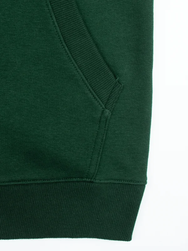 WOMEN'S GREEN ZIP-THROUGH HOODIE