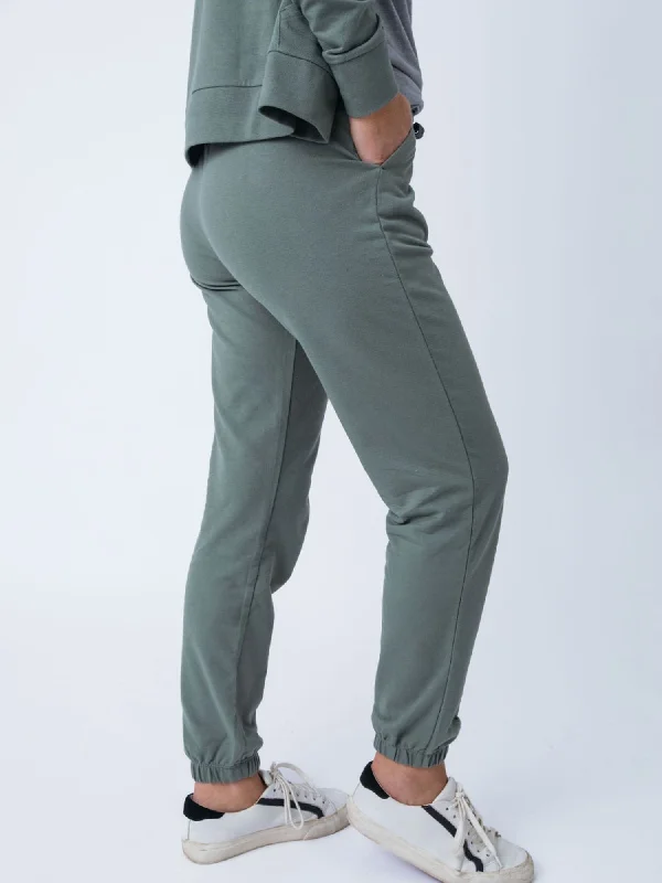 Women's Mercury Green Terry Jogger