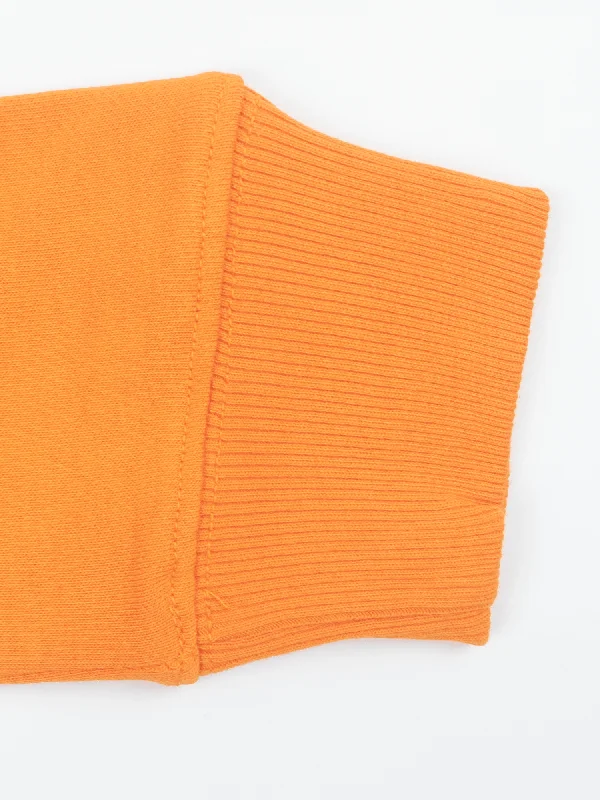 WOMEN'S ORANGE ZIP-THROUGH HOODIE