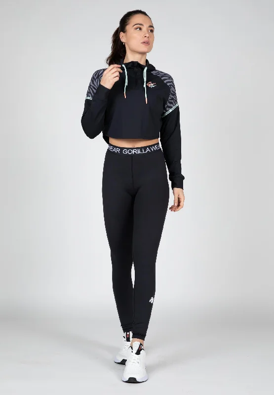 Zion Cropped Hoodie - Black